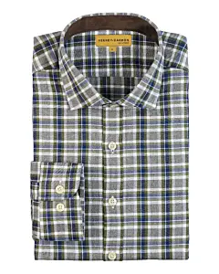 Chemise Verney Carron Cheverny Kaki et Bleu