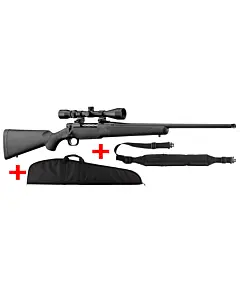PACK ÉTÉ MOSSBERG PATRIOT 270 WIN SYNTHÉTIQUE À CANON FILETÉ ET LUNETTE 3-9X40 + BRETELLE + FOURREAU
