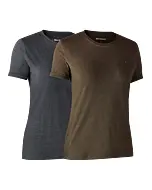 Lot De 2 Tee Shirt Femme Deerhunter Adventure Brown Leaf Melange